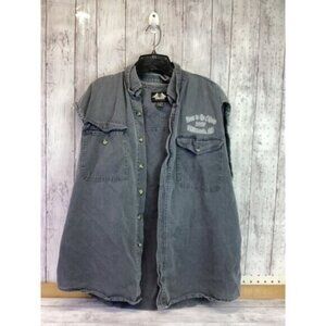 Goth y2k indie normcore gorpcore fisherman Biker Shirt Mens XL Gray